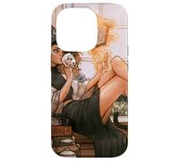 Warm Witch Reading Nook Cozy Magical Girl Tea libro degli incantesimi Custodia per iPhone 14 Pro