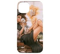 Warm Witch Reading Nook Cozy Magical Girl Tea libro degli incantesimi Custodia per iPhone 15 Plus