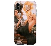 Warm Witch Reading Nook Cozy Magical Girl Tea libro degli incantesimi Custodia per iPhone XS Max
