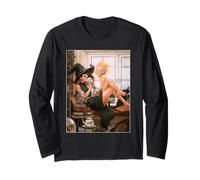 Warm Witch Reading Nook Cozy Magical Girl Tea libro degli incantesimi Maglia a Manica