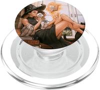 Warm Witch Reading Nook Cozy Magical Girl Tea libro degli incantesimi PopSockets PopGrip per MagSafe