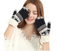 Warm Womens Gloves with Touchscreen Fingers, Winter Womens Gloves for Cold Weather, Winter Running Gear (Dark Blue,One Size)