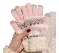 Warm Womens Gloves with Touchscreen Fingers, Winter Womens Gloves for Cold Weather, Winter Running Gear (Pink,One Size)