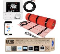 Warmcoin Set riscaldamento a pavimento elettrico 2,5 m² 160 W/m² - Termostato WLAN W40 con sensore migliorato - Tappetino riscaldante per laminato, vinile, piastrelle - Set completo per riscaldamento