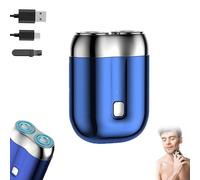 Warmdaily Shaver, Mini Double Head Electric Shave, Rechargeable Waterproof Compact Electric Shaver, Wet & Dry Shaving For Home Car Travel (Blu)