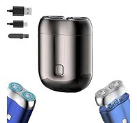 Warmdaily Shaver, Mini Double Head Electric Shave, Rechargeable Waterproof Compact Electric Shaver, Wet & Dry Shaving For Home Car Travel (Grigio)