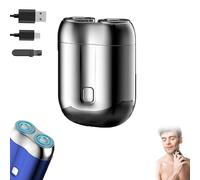Warmdaily Shaver, Mini Double Head Electric Shave, Rechargeable Waterproof Compact Electric Shaver, Wet & Dry Shaving For Home Car Travel (Argento)