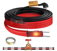 Warmfay Cavo riscaldante con termostato 6 m, 25 W/m, nastro riscaldante autoregolante, 230 V, protezione antigelo, cavo riscaldante, cavo di riscaldamento IP65, impermeabile, per la protezione di tubi