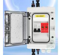 Warmfay Protezione da sovratensione, interruttore solare PVC, protezione da fulmini, interruttore DC 1000 V 32 A, scatola di derivazione, 1 cavo, 4 moduli (1 in 1 out) per installazione PV