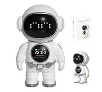 Warmforwel Astronauta AI - Robot da scrivania con 3 modelli Mainstream KI, controllo vocale, altoparlante Bluetooth, luce notturna, allarme intelligente e indicatore meteo, perfetto per ufficio