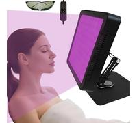 Warmforwel Lampada abbronzante 395 nm lunghezza d'onda con 100 LED viola, solarium facciale per uso domestico e completo, con timer, luminosità regolabile, supporto e occhiali autoabbronzanti