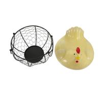 Warmhm 1 Pz. cesto di uova cestino per la conservazione del pollo deposito del titolare fruttiera fruits basket cestini per uova di pollo Cestino per snack rivestimento in ceramica Yellow