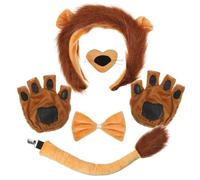 Warmhm 1 set Costume Leone con Accessori per Booth Include e Cerchietto per Halloween e Cosplay Materiali Morbidi e Resistenti