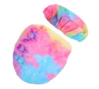 Warmhm 1 Set di Copriwater E Coprisedile Colorati Tie-Dye, Morbidi Coprisedili in Peluche, Accessori per Il Bagno, Cuscini Decorativi Soffici