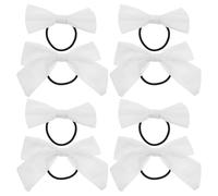Warmhm 10 Pezzi Elastici per Chioma Bambina in Cotone Bianco Fiocco Semplice e Morbido per Acconciature Studentesche e Progetti Fai-da-te Tie-dye