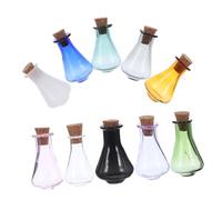 Warmhm 10 Pezzi Mini Bottiglie di Vetro Colorate con Tappo in Sughero Barattoli per Pozioni e Incantesimi Fai da Te Contenitori Decorativi Trasparenti per Artigianato e Bomboniere