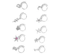 Warmhm 10 Pezzi Piercing Al Naso A Anelli Per Il Naso Cerchi Gioielli Anelli Anello Decorativo Piccolo Cerchio Gioielli