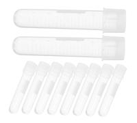 Warmhm 10 pezzi Provette da Laboratorio con Tappo Chiusura Tubo Graduato Stampato Due Sezioni Conico Autoreggente Plastica Resistente e Leggera per Campioni e Analisi Precise