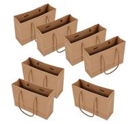 Warmhm 10 pezzi Sacchetti Carta Kraft con Manico Buste Regalo Resistenti per e Snack Sacchetti Packaging Portatili per Feste e Confezioni Regalo