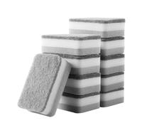 Warmhm 10 pezzi Spugne da Cucina Grigie Triple Strati per Pulizia Piatti e Pentole Alta Assorbenza e Resistenza per Lavaggio di Superfici e Utensili Domestici