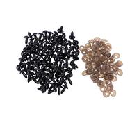 Warmhm 100 Pezzi Occhietti Sicurezza in Plastica con Rondelle per Pupazzi Fai da Te Completo per Creazione Orsi e Animali Peluche