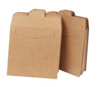 Warmhm 100pezzi Buste in Carta Kraft Per Cd e Dvd Sacchetti Di Carta Marrone Grandi Piccoli Custodie Di Archiviazione Per Dvd Buste Riciclabili Per Biglietti e Documenti