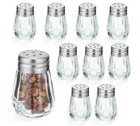 Warmhm 10Pezzi Bottiglie per Spezie in Vetro, Glass Pepper Shaker, Contenitori per Condimenti, Barbecue e Uso Esterno, Facili da Pulire