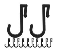 Warmhm 12 Ganci Appendiabiti a J Piatti in Plastica Nera Set da 12 Pezzi per Bagno e Cucina Ganci Multiuso Robusti per Armadietti e Ingresso Soluzione Salvaspazio per Organizzazione