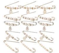 Warmhm 15 Pezzi Spilla di Sicurezza per Pantaloni e Maglioni Perle Artificiali Stringivita Decorativo Rimovibile per Sciarpe Abiti e Cardigan Clip Elegante per Uso Quotidiano e
