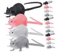 Warmhm 16 pezzi Realistici Riproduzioni di Piccoli Roditori per Decorazioni Halloween Ornaments per Casa Giardino e Foto Nero Bianco Grigio Rosa Addobbi Stanza Halloween