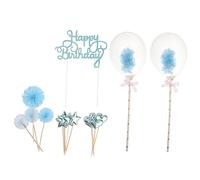 Warmhm 17 Pezzi Topper per Torte Compleanno Decorazioni per Torte e Dessert PU per Compleanno Effetto Festeggiare con