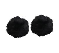 Warmhm 2 pezzi Codini con Coda di Coniglio Morbida Nera Accessori Cosplay con Spilla Decorazione in Tessuto per Feste e Performance