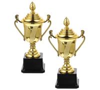 Warmhm 2 Pezzi Coppa Premio in Plastica Oro per Giochi, Adolescenti | Premio di Concorso, Rappresentazione D’onore, Uso Ufficio e Ginnastica, Finitura Delicata, Colore Brillante