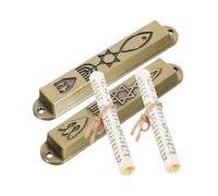 Warmhm 2 Pezzi Mezuzah Metallo Vintage con Scrittura Sacra Decorazione Religiosa per La Casa Ornamentazione e Chic Significativo per Cattolici e