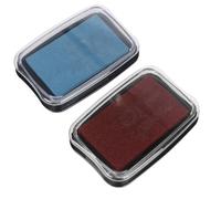 Warmhm 2 Pezzi Tampone d Inchiostro Vintage per Timbri e Impronte | Inchiostro a Base D’acqua, Uso su Carta e Pelle, Scatola Plastica Singola, Blu e Rosso