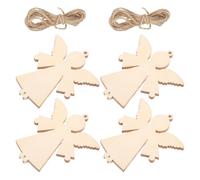 Warmhm 20 Pezzi Di Ritagli In Legno A Forma Di Angelo Natalizio, Ornamenti In Legno Grezzo A Forma Di Angelo, Decorazioni Natalizie Da Appendere Per Lavori Fai Da Te, Decorazioni Per L'Albero Di Natal