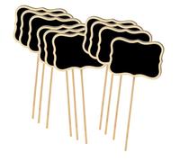 Warmhm 20 Pezzi Lavagne Nere Mini Cartellini per Fiori e Piante in Legno a Forma di Onda, Etichette per Giardino e Decorazioni per Matrimoni, Scrivibili Gesso per Segnaletica e Messaggi
