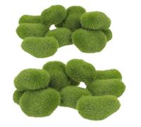 Warmhm 20 Pezzi Pietra di Muschio Finta, Roccia Simulata Verde in Schiuma e Flocking, Decorazione per Bonsai e Vaso, per Giardino e Cortile