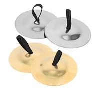 Warmhm 2paia Piattini Da Dito Piccoli in Rame Strumenti Percussione Per Ragazzo Ragazza Ragazza Piatti Per Ballare Strumenti Musicali Mano Facili Da Usare e Pulire