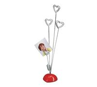 Warmhm 2pezzi Base Cuore Rossa Doppia con Clip in Metallo Foglia per Memo e Biglietti Portamemo Decorativo da Scrivania per Ufficio e Casa
