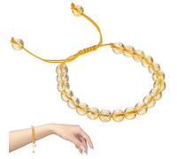 Warmhm 2pezzi Bracciale Pietre Naturali di Citrino Catena per Mano Perle Preziose Accessorio da Polso Elegante Adatto Diverse Occasioni