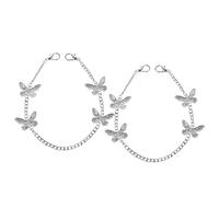 Warmhm 2pezzi Ciondolo per Stivali Forma di Farfalla Catena Decorazione per Scarpe in Lega d Argento Accessori per Scarpe Clip per Donne per Sneakers e Stivali