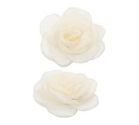 Warmhm 2pezzi Fiore Di Rosa Per Scarpe in Tessuto Spilla Decorativa Staccabile Per Tacchi Elevati e Sandali Da Donna Applicazione Floreale Elegante