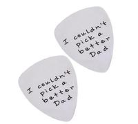 Warmhm 2pezzi Plettro Per Chitarra in Acciaio Al Titanio Design Lettere Leggero e Portatile Resistente Per Professionale Sostituzione Per Chitarra Argento