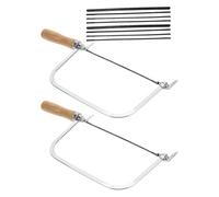 Warmhm 2sets Seghetti Arco con Impugnatura in Legno Seghetto Manuale U-shape per Intaglio Legno e Falegnameria Mini Seghetto per Lavori di Precisione e Progetti DIY Utensile Manuale