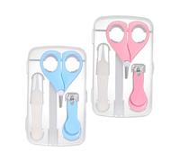 Warmhm 2sets Unghie Ragazzo Ragazza Kit Manicure Ragazzo Piccolo Forbice Tagliaunghie Limetta e Pinzetta Materiale Sicuro e Delicato Per