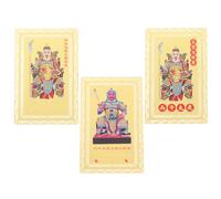 Warmhm 3 Pezzi 2026 Feng Shui Tai Sui Carte D'oro Zodiaco Carta di Buon Auspicio 2026 Anno Del Cavallo Amuleto Porta Fortuna Felicità Elimina Il Male per La Decorazione Del Portafoglio Amuleto