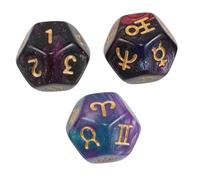 Warmhm 3 pezzi Dadi Facce per Divinazione con Segni Zodiacali e Pianeti Dadi Dual-color per Giochi da Tavolo Astrologici e Tarocchi Accessorio Unico e Misterioso per Appassionati di