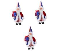 Warmhm 3 Pezzi Decorative Independence Day Doll With Creative Old Man Design Party Ornament For Desktop And Home Decor Adorable Standing Uncle Sam Figurine With Pointed Hat