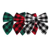 Warmhm 3 Pezzi Fermagli per Chioma Fiocco a Quadri in Lino di Cotone Leggeri e Decorativi per Ragazze Accessori Chioma per Natale e Shower